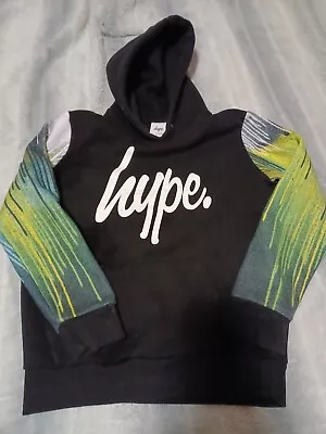 Buy Boys Hype Hoodie Small  11/12 Years  Black And Green • 9£