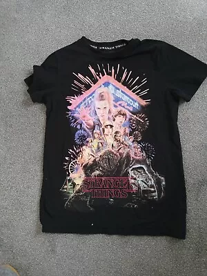 Buy Stranger Things T Shirt In Black Size Small • 2.50£