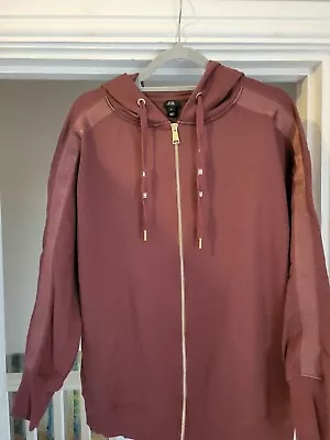 Buy River Island Burgundy Oversized Hoodie Jacket Size Small • 9£