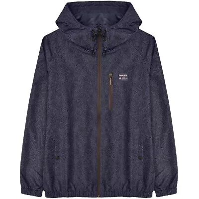 Buy Lambretta Mens All Over Paisley Print Hooded Full Zip Winter Jacket Coat - Navy • 39.95£
