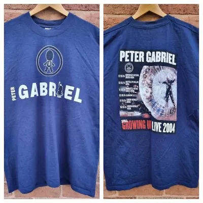 Buy Official Peter Gabriel T Shirt 2004 Genesis Genuine Gig Merch Backprint Blue XL • 29.99£