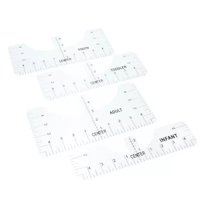 Buy 4Pcs T-shirt Rulers Guide Size Chart T-shirt Guide T-shirt Measuring Tools • 7.30£
