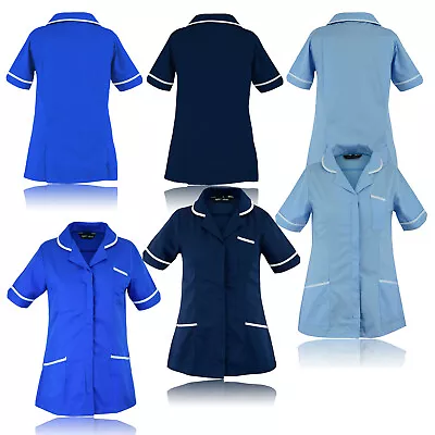 Buy Womens Ladies Healthcare Hospital Nurse Collared Top Tunic Dress Work Uniform UK • 12.99£