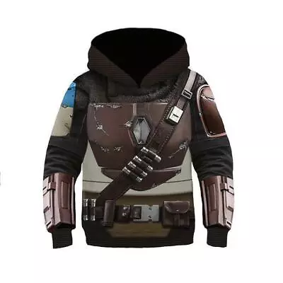 Buy Kids Mandalorian Cosplay Sweater Pullover Hoodie Sweater Star Wars Roleplay Gift • 24.78£