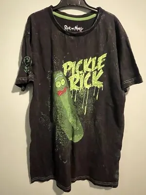 Buy Mens Rick And Morty Pickle Rick Black T-Shirt • 2£