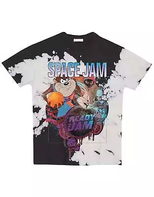 Buy Space Jam T Shirt Ready 2 Jam Logo Official Unisex Black & White Unisex Dip Dye • 19.95£