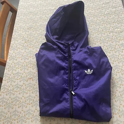 Buy Adidas Originals Windbreaker Jacket Full Zip Jacket  Hooded Purple  - Size S • 15£