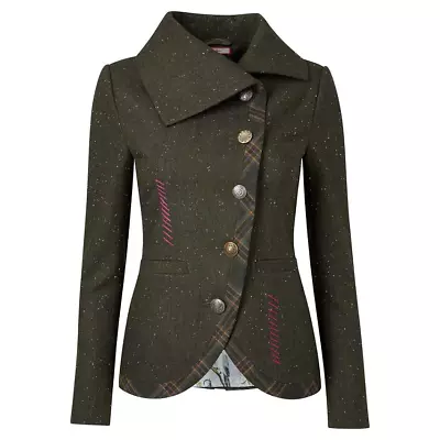 Buy JOE BROWNS 'Distinctive' Green Jacket Blazer With Detachable Brooch Size 14 • 22.95£