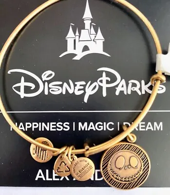 Buy New Disney Parks Alex And Ani Jack Skellington Gold Charm Bracelet • 188.09£