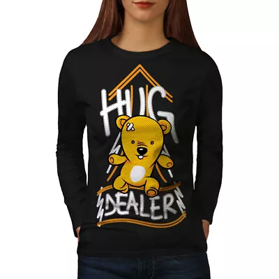 Buy Wellcoda Hug Dealer Bear Funny Womens Long Sleeve T-shirt,  Casual Design • 18.99£