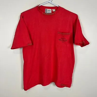 Buy Vintage Sportwear By Santana Red '90s Crew Neck Casual Tee T Shirt Men's Large L • 9.92£