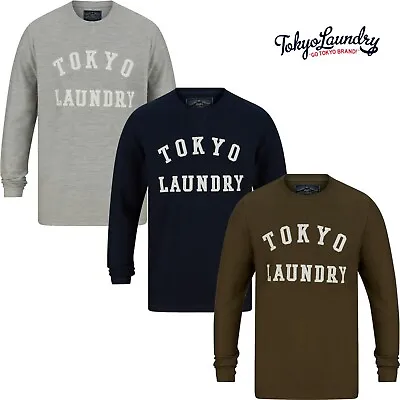 Buy Men's Tokyo Laundry Crew Neck Long Sleeve Jersey Cotton T-Shirt Top S-XXL New • 9.95£