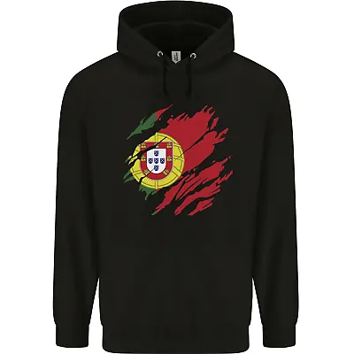 Buy Torn Portugal Flag Portugese Day Football Mens 80% Cotton Hoodie • 19.99£