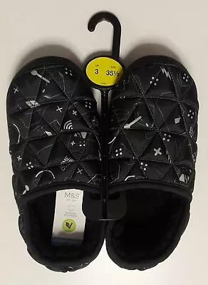 Buy M&S Boys Game Over Slippers Black Size 3 BNWT  • 10£