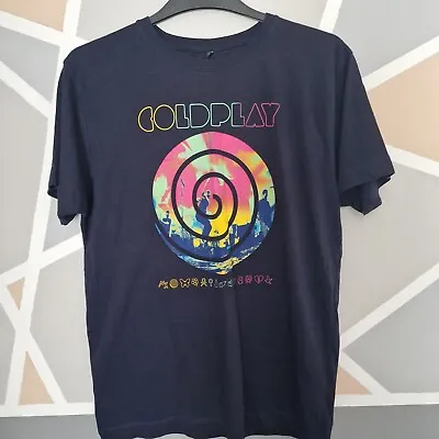 Buy Coldplay Mylo Xyloto 2012 Tour Blue T-Shirt Size Large - Back Printed Locations • 34.99£
