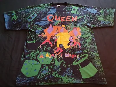 Buy RARE- Queen 'A Kind Of Magic' T Shirt, All Over Print, EMP 1993 XL • 650£