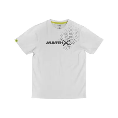 Buy Matrix Hex Print T-Shirt White Coarse Fishing Clothing & Footwear - All Sizes • 18.99£