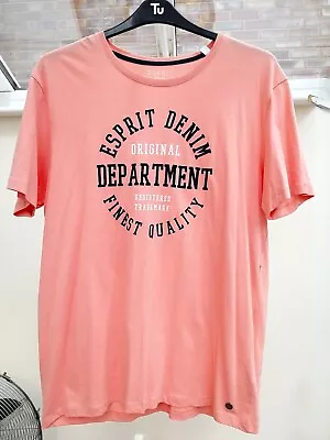 Buy ESPRIT Men's T-shirt - Pink/Peach - ''Esprit Denim Dept.  - Size XL - BNWT • 4.99£
