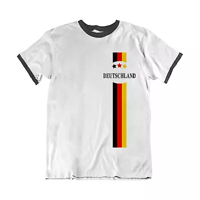 Buy Mens GERMANY TShirt 2022 Football Country Name Side Retro Strip German World Cup • 10.99£