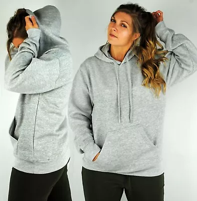 Buy Ladies Oversize Hoodie Hoody Hooded Sweatshirt Jumper Kangaroo Pocket Grey S Xxl • 12.49£