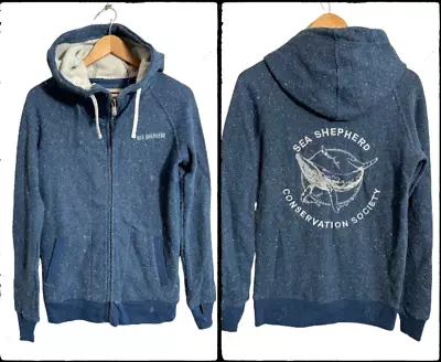 Buy Sea Shepherd Zip Up Hoodie Sweatshirt Womens S Blue Whale Hoodlamb Hemp • 56.82£