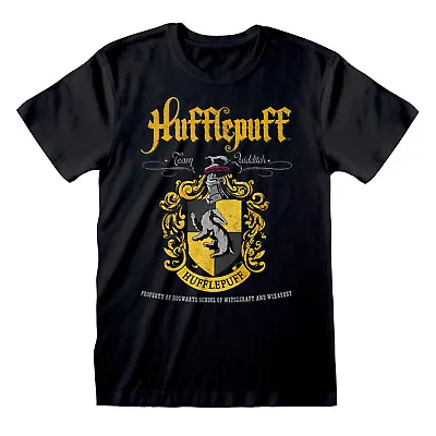 Buy Official Harry Potter Hufflepuff T Shirt Team Quidditch Hogwarts NEW • 13.79£