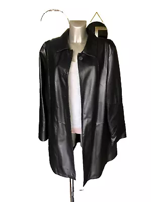 Buy Nice Black Nappa Leather Coat Gothic Matrix Fashion Concept Size L Men • 79.92£