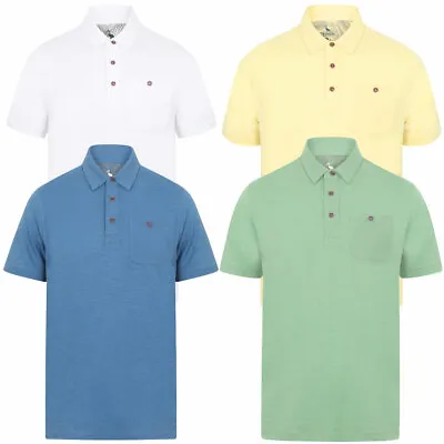 Buy South Shore Men's Pale Cotton Polo Shirt With Pocket T-Shirt Top Smart Summer • 7.49£
