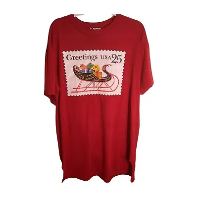 Buy  USPS Vintage  Christmas Sleep Shirt Stamps Vintage One Size US Postal Service • 21.07£