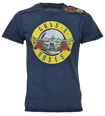Buy Guns N Roses Classic Logo T Shirt Official Blue New • 15.95£
