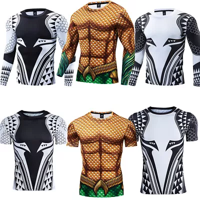 Buy Movie Aquaman Arthur Curry 3D T-Shirts Cosplay Superhero Mens Cool Top Tee Shirt • 12£