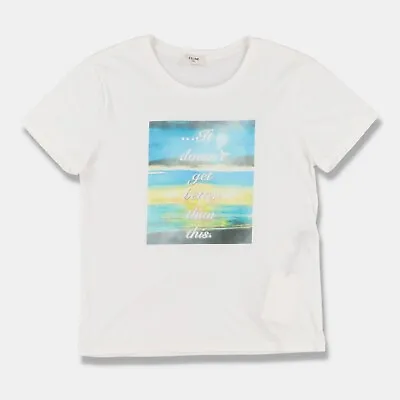 Buy Celine David Kramer White Slogan T-Shirt | Size XL Slim Fit • 140£