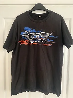 Buy Vintage Aerosmith Band Tour T-shirt Rock 80s 90s Ringspun Medium • 29.99£