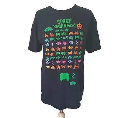 Buy Space Invaders Games Retro Cotton Black Short Sleeve T-Shirt Rare Size Medium  • 12£