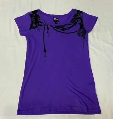 Buy Atticus Ladies Top Tshirt High Voltage Purple Blink 182 • 22.99£