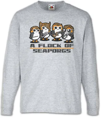 Buy A Flock Of Seaporgs Kids Long Sleeve T-Shirt Star Porg Porgs Fun Wars Band Music • 18.99£