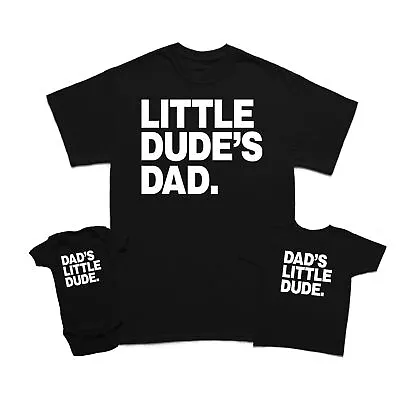 Buy Little Dude Fathers Day T-Shirt Son Daughter Kids Baby Matching T-Shirts Top #FD • 9.99£