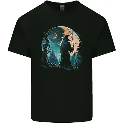 Buy A Wizard Looking At A Fantasy Moon Warlock Kids T-Shirt Childrens • 7.99£