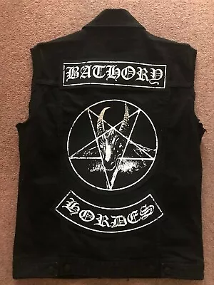 Buy Bathory Hordes Rocker Back Patch Battle Jacket Cut-Off Denim Quorthon Viking One • 66.66£