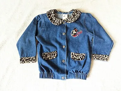 Buy Disney Minnie Mouse JEAN JACKET GIRLS SIZE 4T Timeless Elegance Embroidered Fur • 15.63£