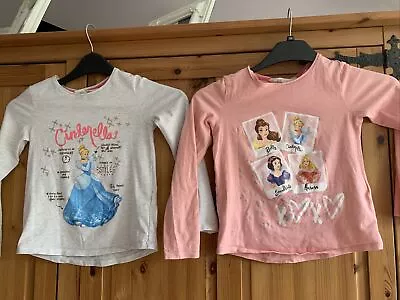 Buy H&M Disney Princess Girls T-shirts Age 6-8 Grey/Pink With Pictures On Front • 1.99£