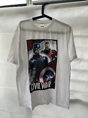 Buy Marvel Avengers Civil War T-Shirt Men L Captain America Vs Iron Man Poster T • 11.19£