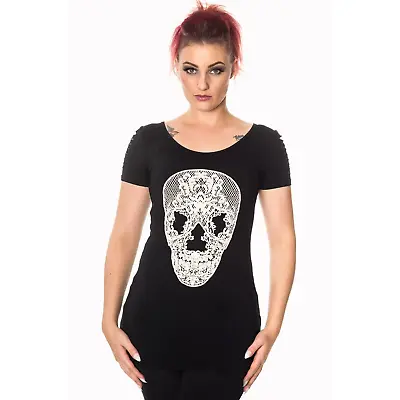 Buy Banned Apparel Lexie Skull Womens Top Alternative Clothing • 28.41£