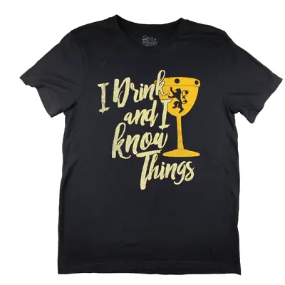 Buy Game Of Thrones  I Drink And I Know Things  T Shirt Size M Black Cotton • 8.99£