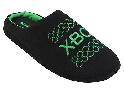 Buy Mens Slippers Black Xbox Gamer Backless Slipper Comfy Warm Slip On Mule Sliders • 15.99£