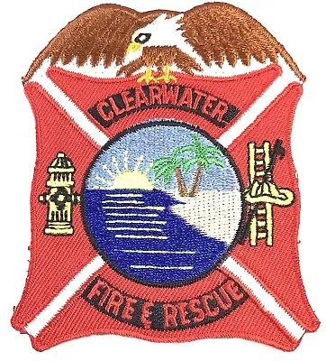 Buy Patch Clearwater Fire & Rescue Embroidered Hat/Jacket/Shirt Sew-On/Iron-On Patch • 12.07£