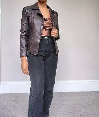Buy Real Leather Jacket Womens Size 6 UK, ONE OF A KIND • 80£