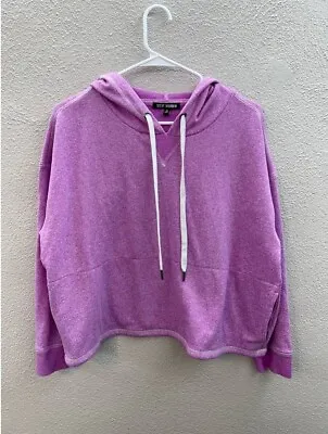 Buy Steve Madden Womens Pullover Size XL Purple Cropped Long Sleeve Hooded  • 14.45£