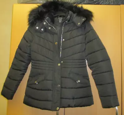 Buy New Look, Ladies Black Hooded Winter Jacket, Size 10 - Hardly Worn • 18£