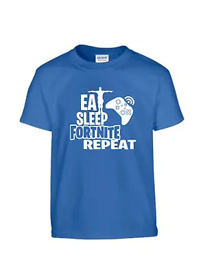 Buy Eat Sleep Gaming Fortnite Repeat Funny Cool Kids T-shirt Slogan Novelty Present • 9.99£